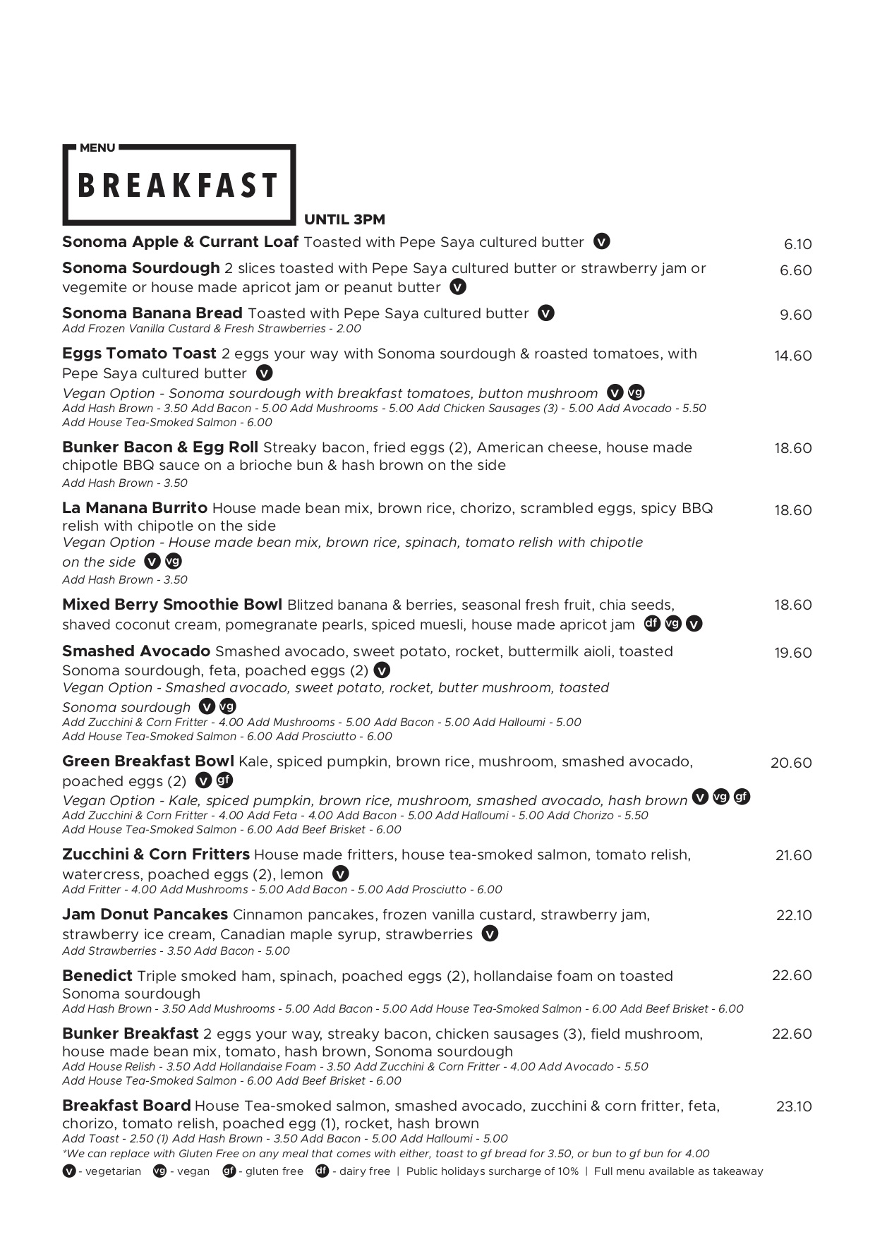 Menus The Bunker Cafe Bar Restaurant Menus The Bunker Cafe Bar Restaurant